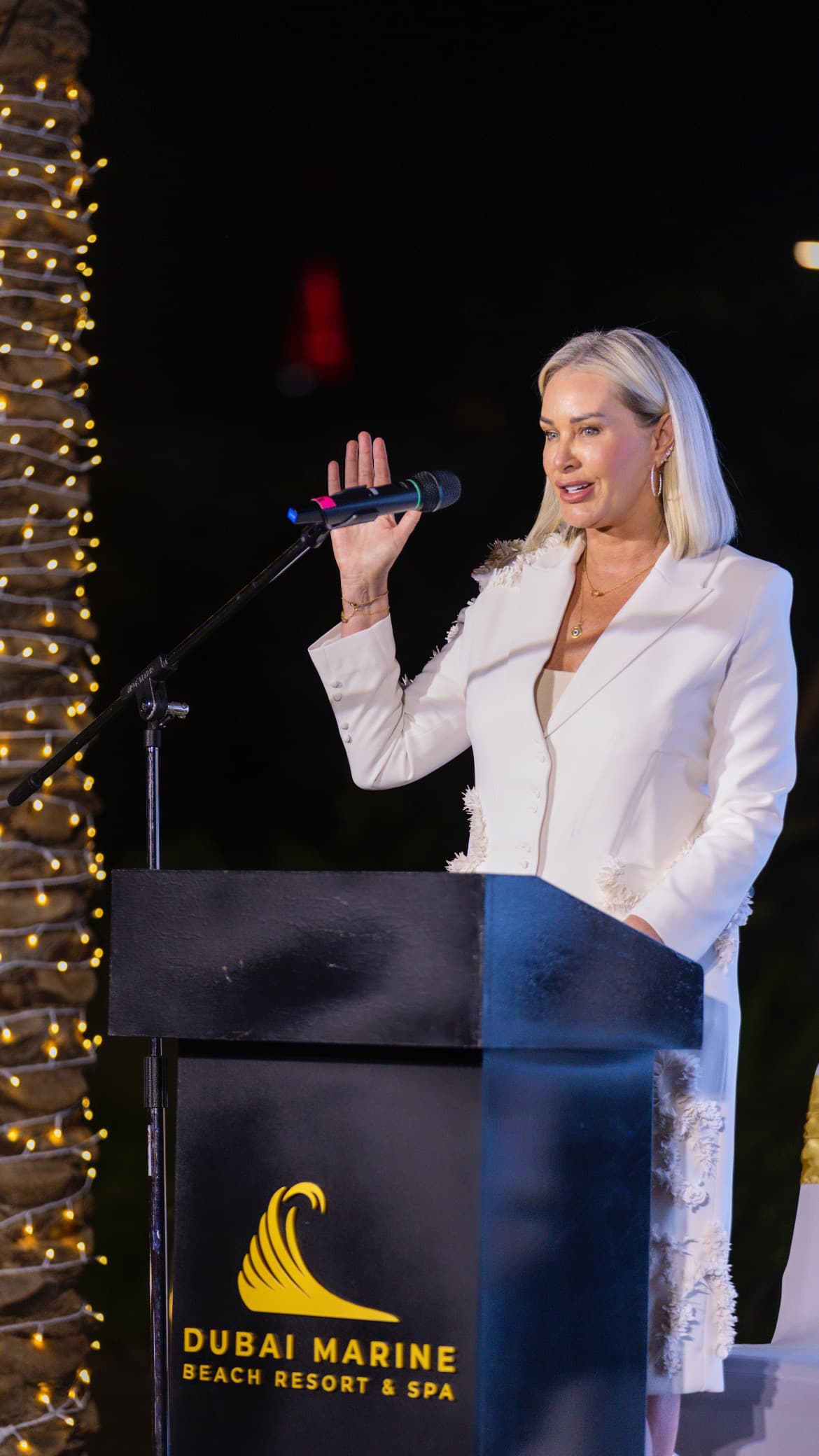 Tara Sillery speaking at Dubai Marine Beach Resort & Spa